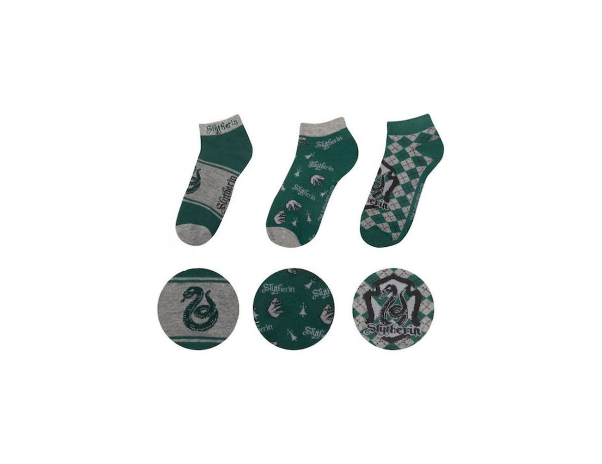 Cinereplicas Movies: Harry Potter - Slytherin Socks (Ankle) (Set of 3) (CR1632)