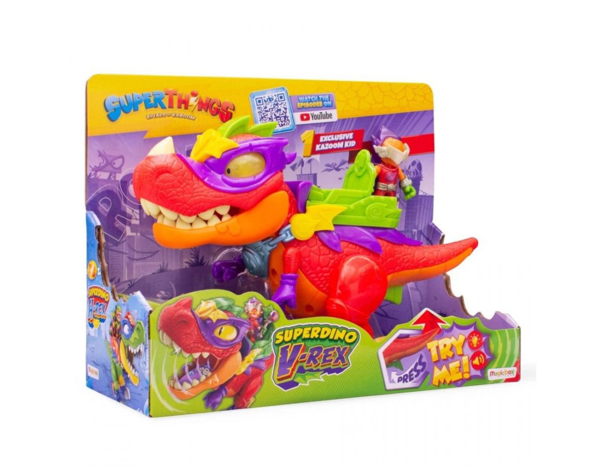 AS Superthings: Rivals of Kaboom - SuperDino V-Rex  Dinosaur with Kazoom Kid (1013-62117)