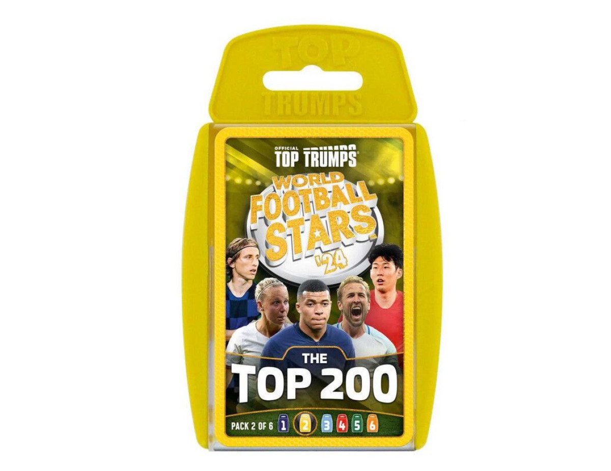 Winning Moves: Top Trumps - World Football Stars 2024 The Top 200 Pack 2 - Card Game (WM04708-EN1)