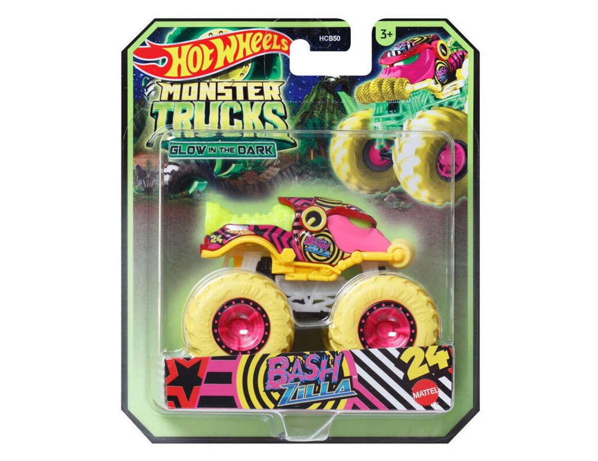 Mattel Hot Wheels Monster Trucks: Glow in The Dark - Bash Zilla (HVH81)