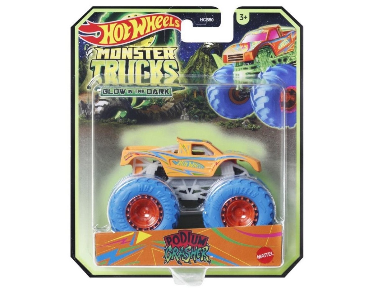 Mattel Hot Wheels Monster Trucks: Glow in The Dark - Podium Crasher (HWC78)