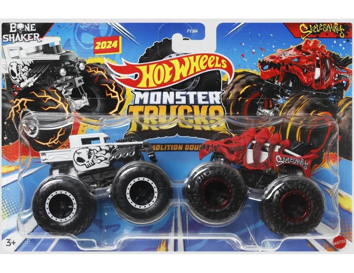 Mattel Hot Wheels Monster Trucks: Demolition Doubles - Bone Shaker VS Skelesaurus (HWN53)