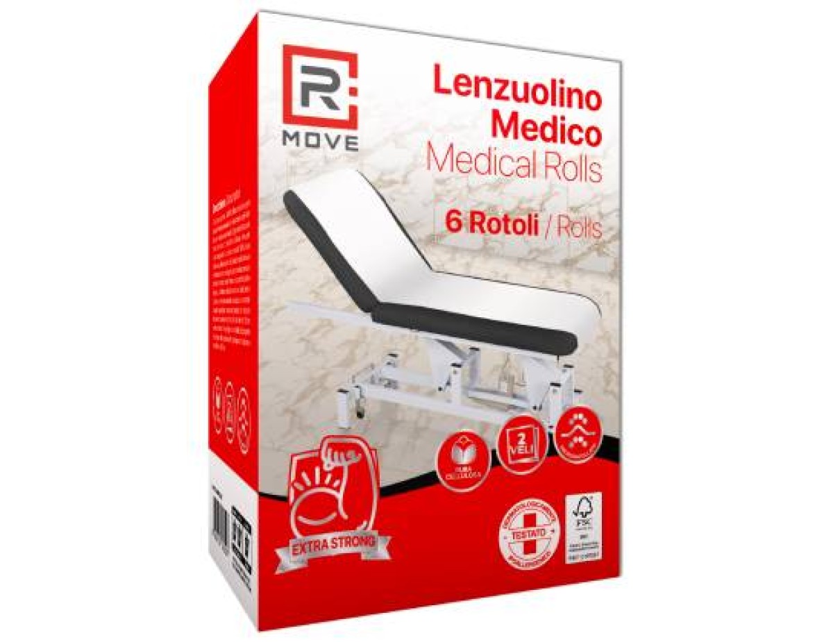 RMove 1 Conf. da 6pz 60 cm x 60 m Lenzuolino Medico 2 Veli Pura Cellulosa