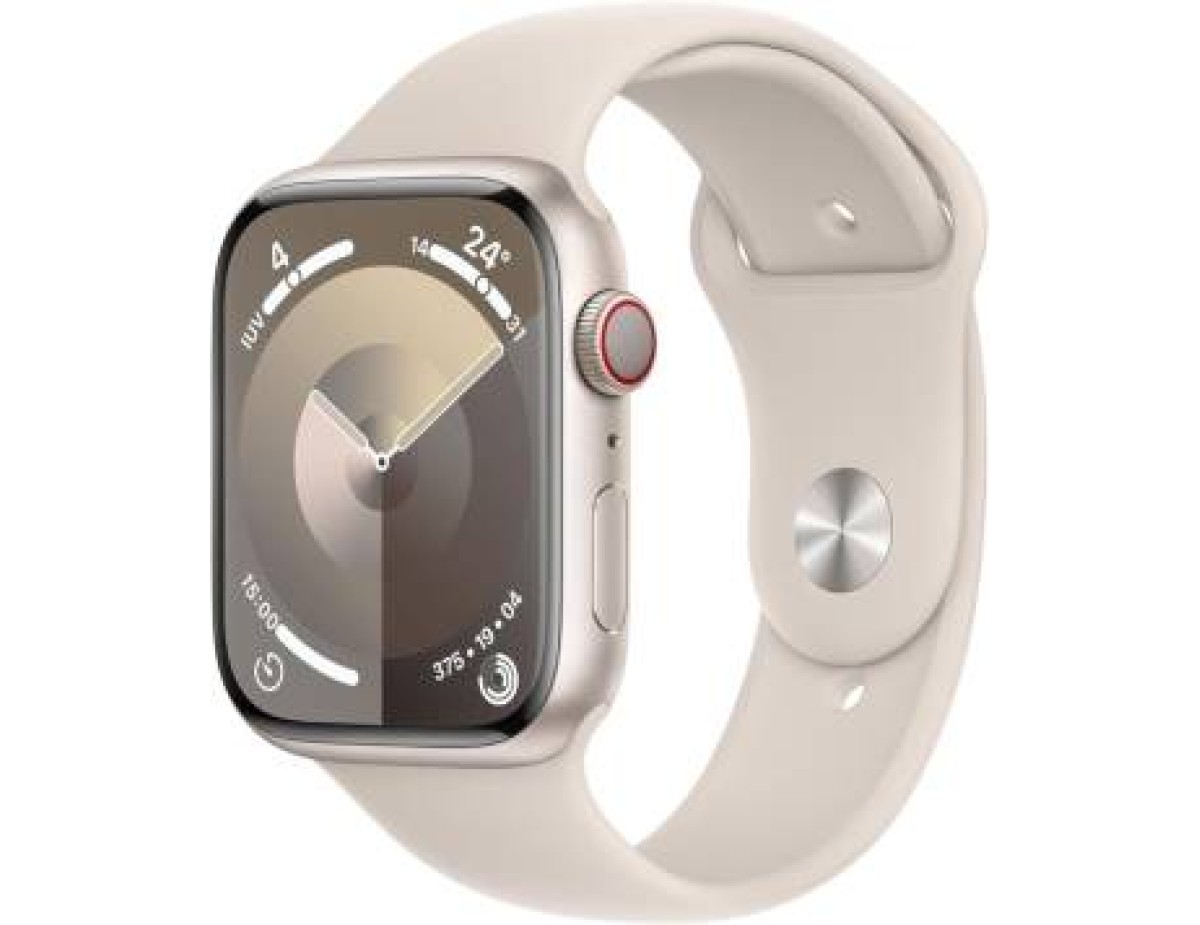 Apple Watch Serie 9 Cell 45mm Aluminium StarLight Sport Band StarLight S/M MRM83QL/A