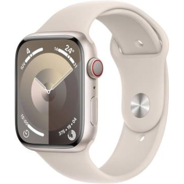 Apple Watch Serie 9 Cell 45mm Aluminium StarLight Sport Band StarLight S/M MRM83QL/A Apple Watch Serie 9 Cell 45mm Aluminium StarLight Sport Band StarLight S/M MRM83QL/A