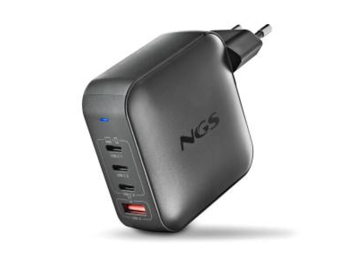 NGS Caricatore BUD 165W Ultraveloce 3/USB-C + 1/USB-A