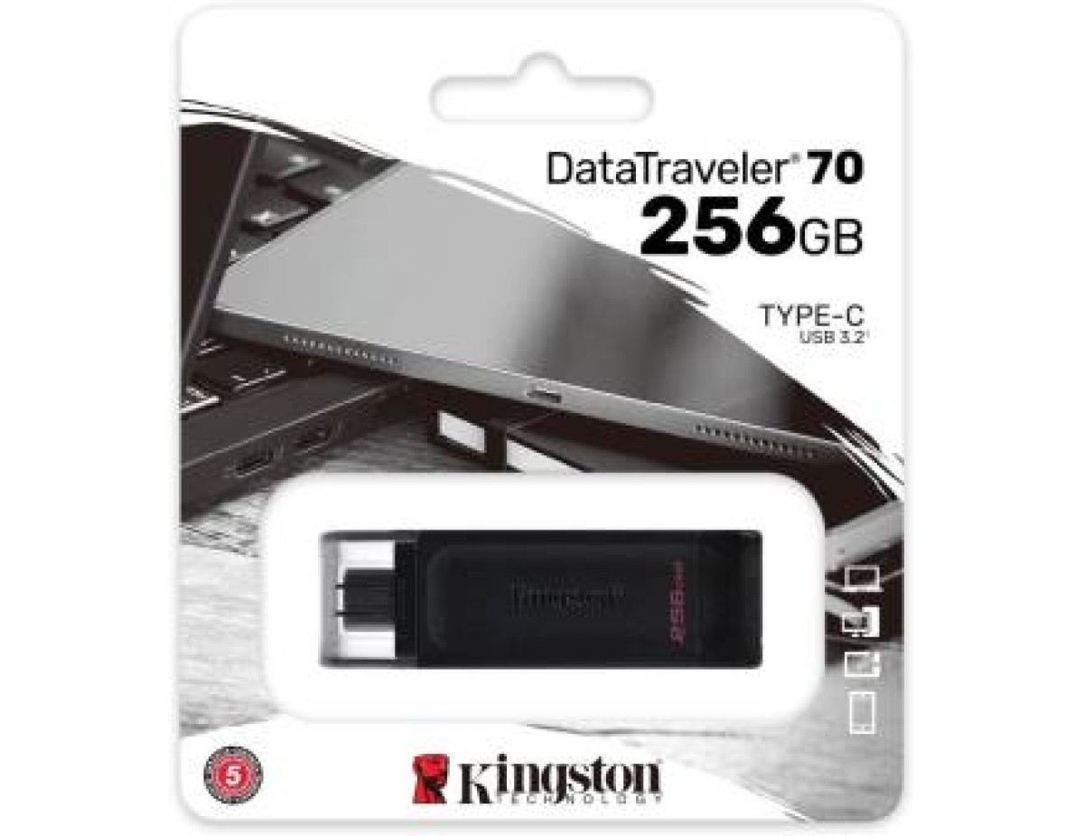 Kingston Pendrive USB-C 3.2256GB DT70/256GB Black