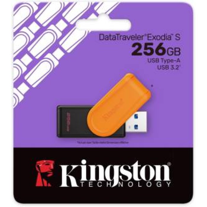 Kingston Pendrive USB-A 3.2 256GB DTXS/256GB Nero/Arancio Kingston Pendrive USB-A 3.2 256GB DTXS/256GB Nero/Arancio