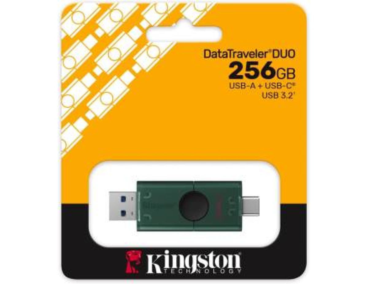 Kingston Pendrive USB-A+USB-C 3.2 256GB DTDEG2/256GB Nero/Verde Kingston Pendrive USB-A+USB-C 3.2 256GB DTDEG2/256GB Nero/Verde