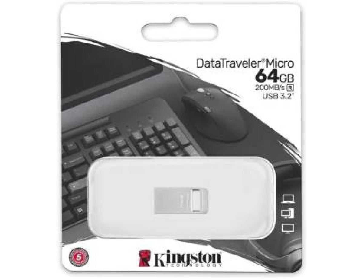 Kingston Pendrive Micro USB-A 3.2 64GB DTMC3G2/64GB Silver Metal