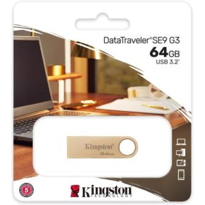Kingston Pendrive USB-A 3.2 64GB DTSE9G3/64GB Gold Kingston Pendrive USB-A 3.2 64GB DTSE9G3/64GB Gold