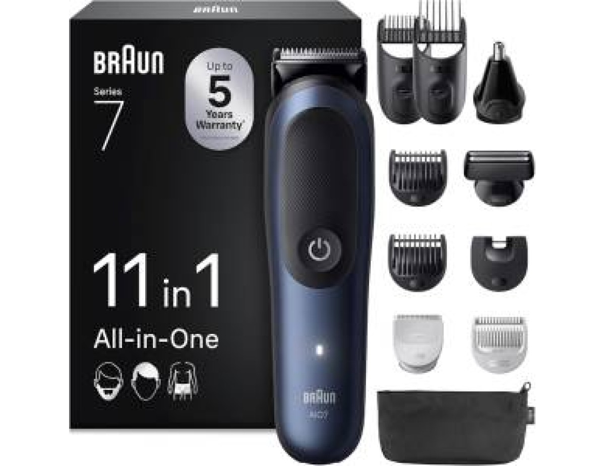 Braun Rasoio Elettrico Serie 7 Wet&Dry 11 in 1 Blu