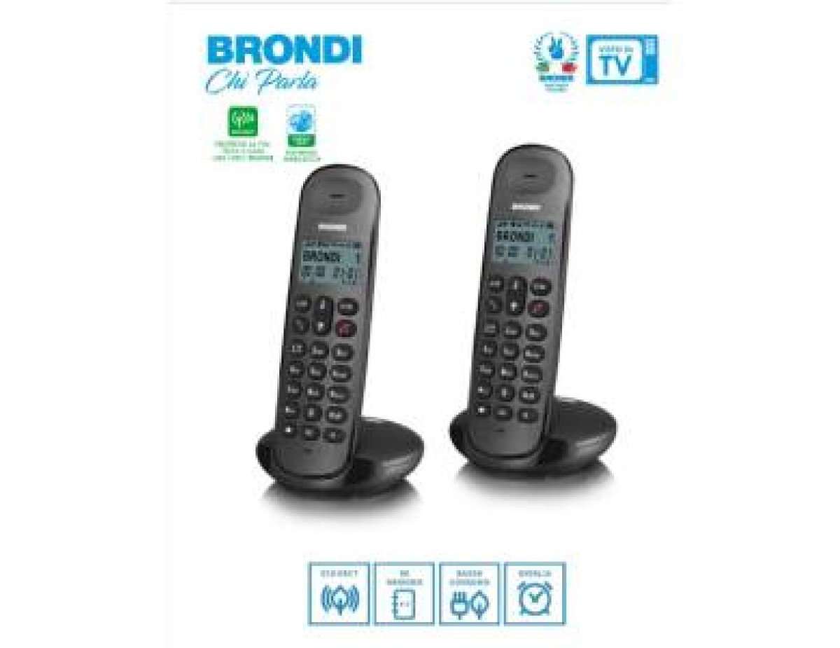 Telefono Cordless Brondi Lotus Twins Black