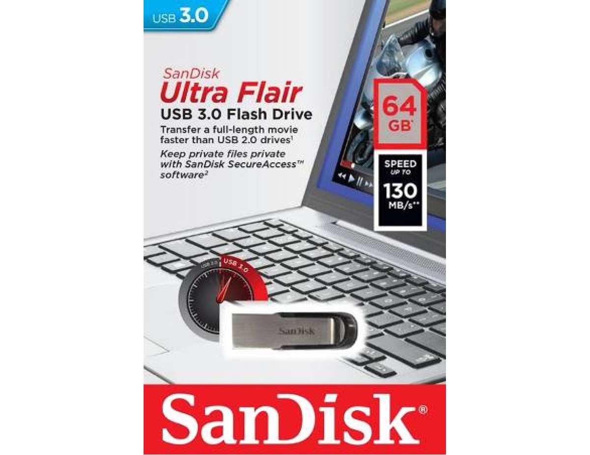 SanDisk Pendrive USB 3.0 Ultra Flair 64GB