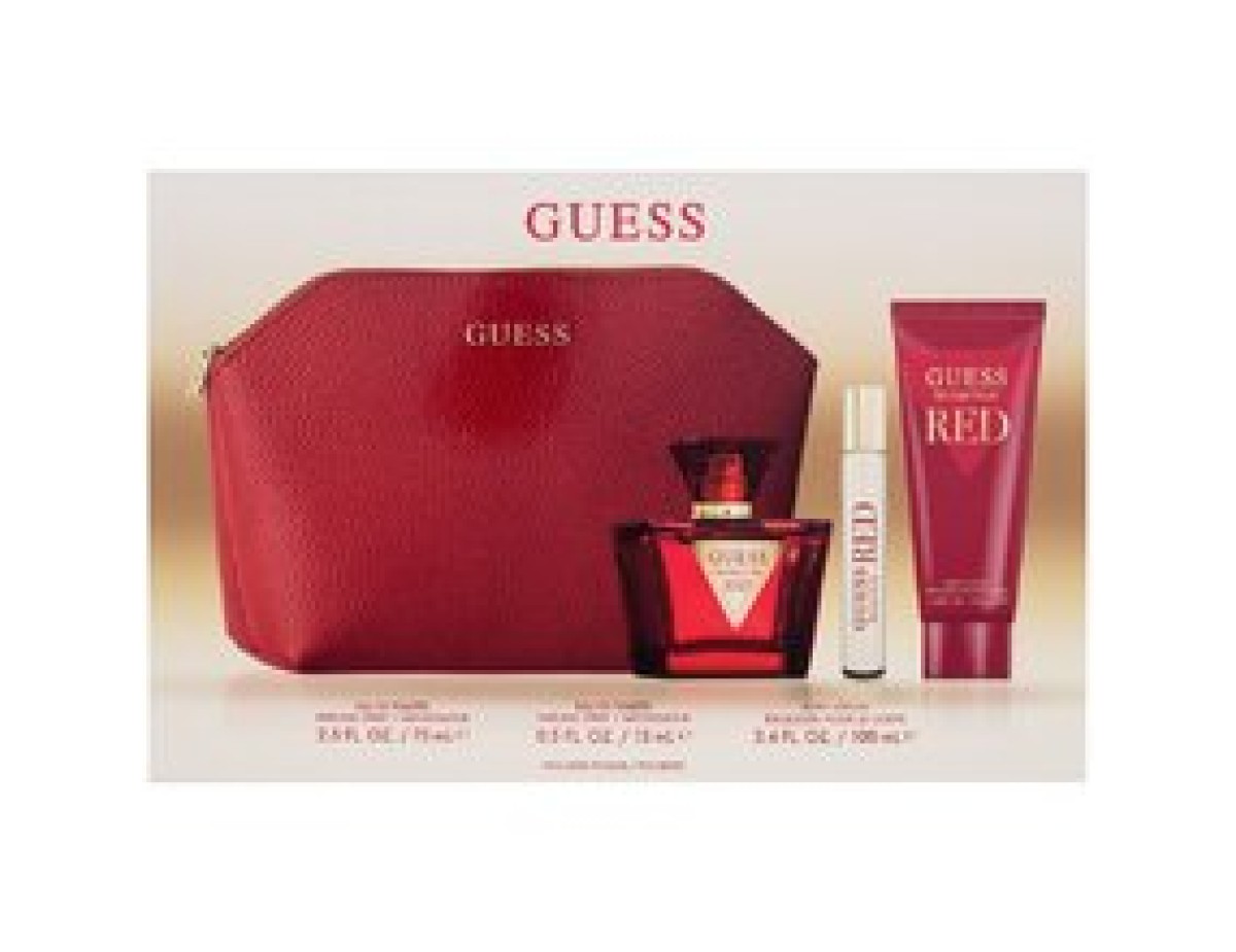Guess-Seductive Red Dárková sada EDT 75 ml, tělové mléko 100 ml, miniaturka EDT 15 ml a kosmetická taštička-75ml