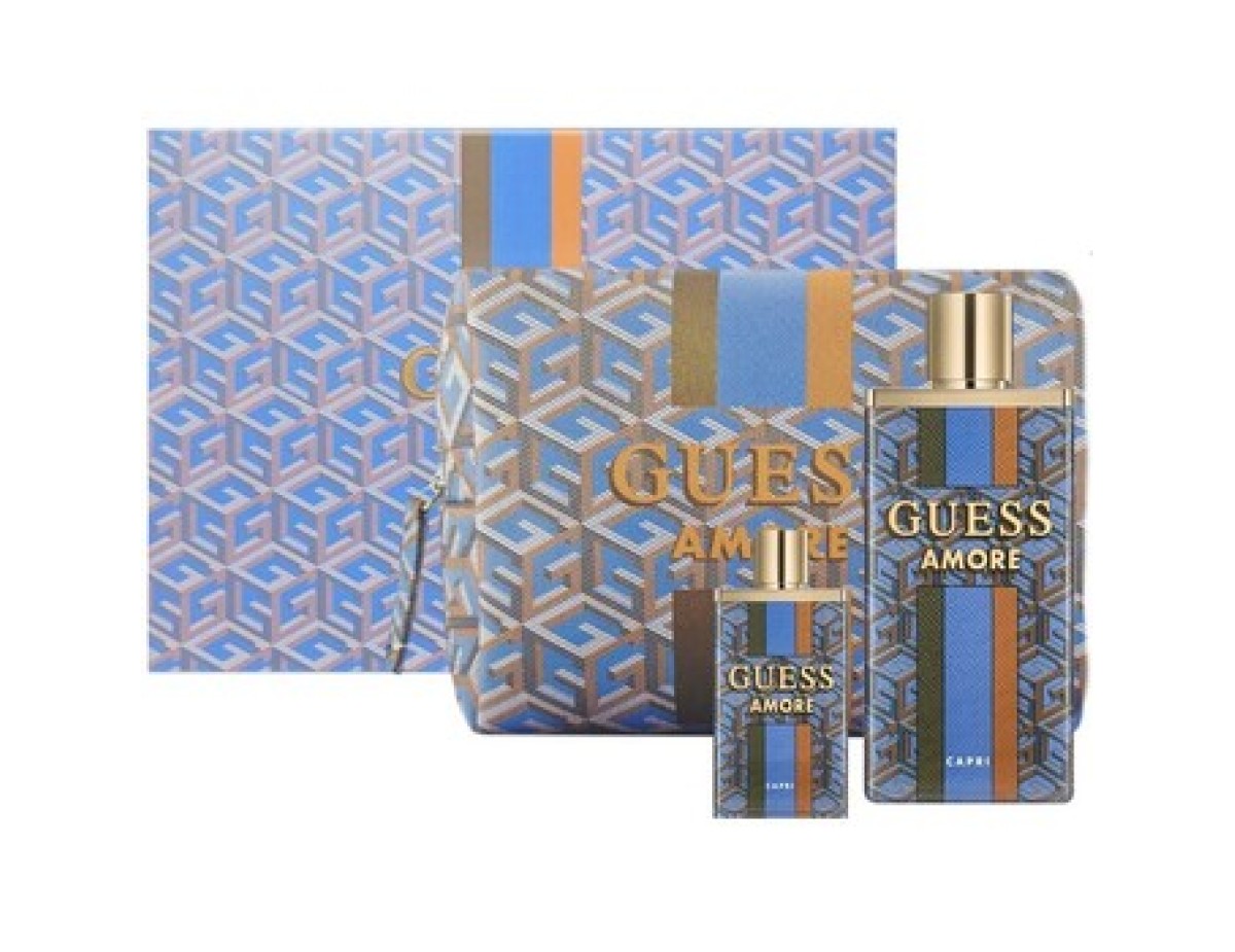 Guess-Amore Capri Dárková sada EDT 100 ml, miniaturka EDT 7,5 ml a kosmetická taška-100ml