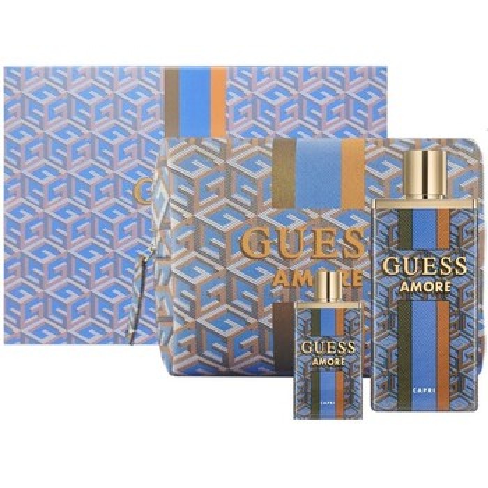 Guess-Amore Capri Dárková sada EDT 100 ml, miniaturka EDT 7,5 ml a kosmetická taška-100ml
