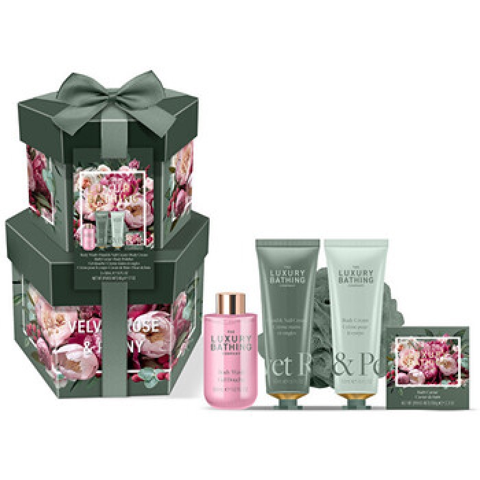 Grace Cole-Rose & Peony Body Care Set ( Růže & Pivoňka ) - Dárková sada péče o tělo ( 5 ks )