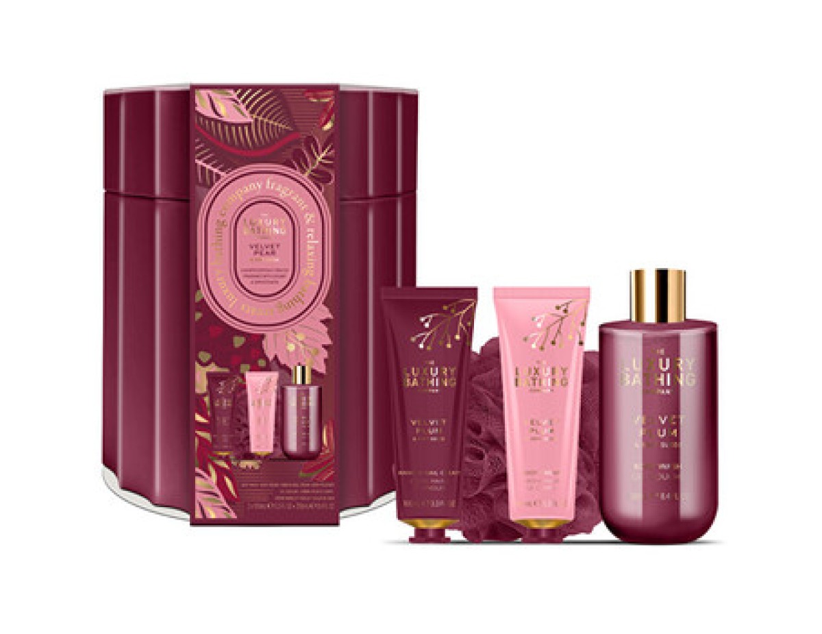 Grace Cole-Velvet Plum & Soft Suede Hand & Body Care Gift Box - Dárková sada v plechové dóze ( 4 ks ) Grace Cole-Velvet Plum & Soft Suede Hand & Body Care Gift Box - Dárková sada v plechové dóze ( 4 ks )
