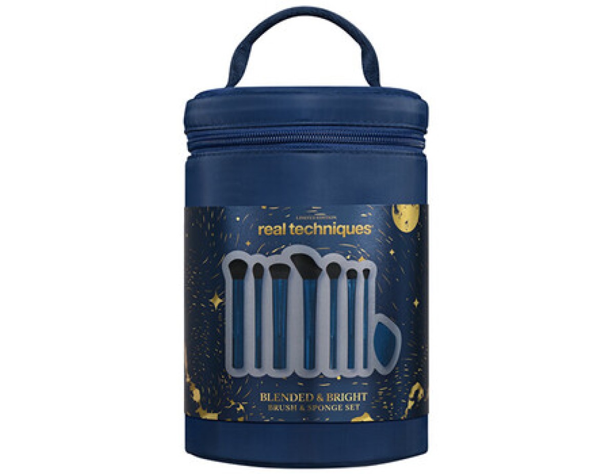 Real Techniques-Blended & Bright Gift Set - Sada štětců, houbičky a taštičky Real Techniques-Blended & Bright Gift Set - Sada štětců, houbičky a taštičky