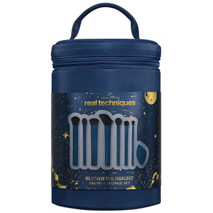 Real Techniques-Blended & Bright Gift Set - Sada štětců, houbičky a taštičky