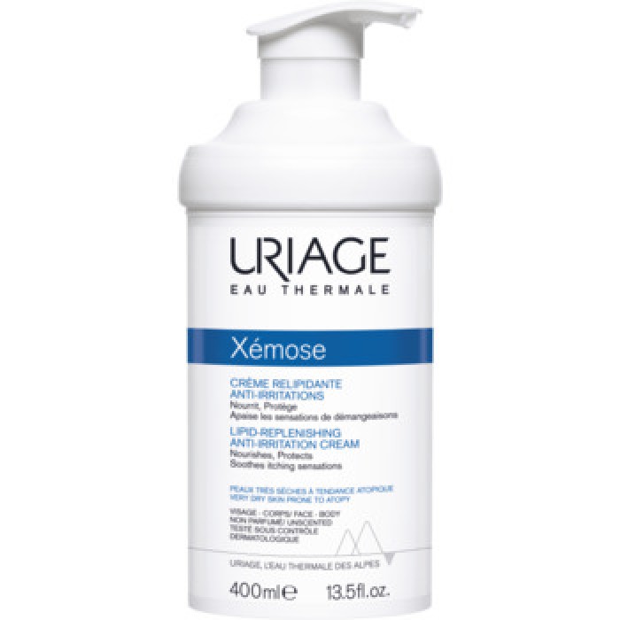 Uriage-Relief Soothing Cream for Very Dry Sensitive and Atopic Skin Xemose (Lipid-Replenishing Anti-Irritation Cream)-400ml