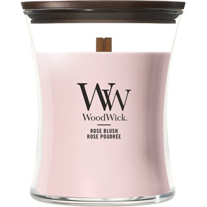 WoodWick-Rose Blush Váza ( nádech růže ) - Vonná svíčka-275.0g