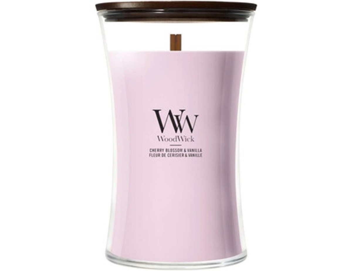 WoodWick-Cherry Blossom & Vanilla Váza ( třešňový květ a vanilka ) - Vonná svíčka-609.5g