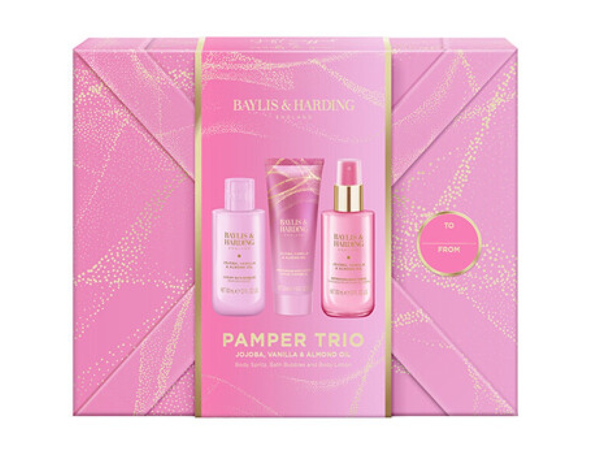 Baylis & Harding-Body Care Trio ( Jojoba, Vanilla & Almond Oil ) - Dárková sada ( 3 ks )
