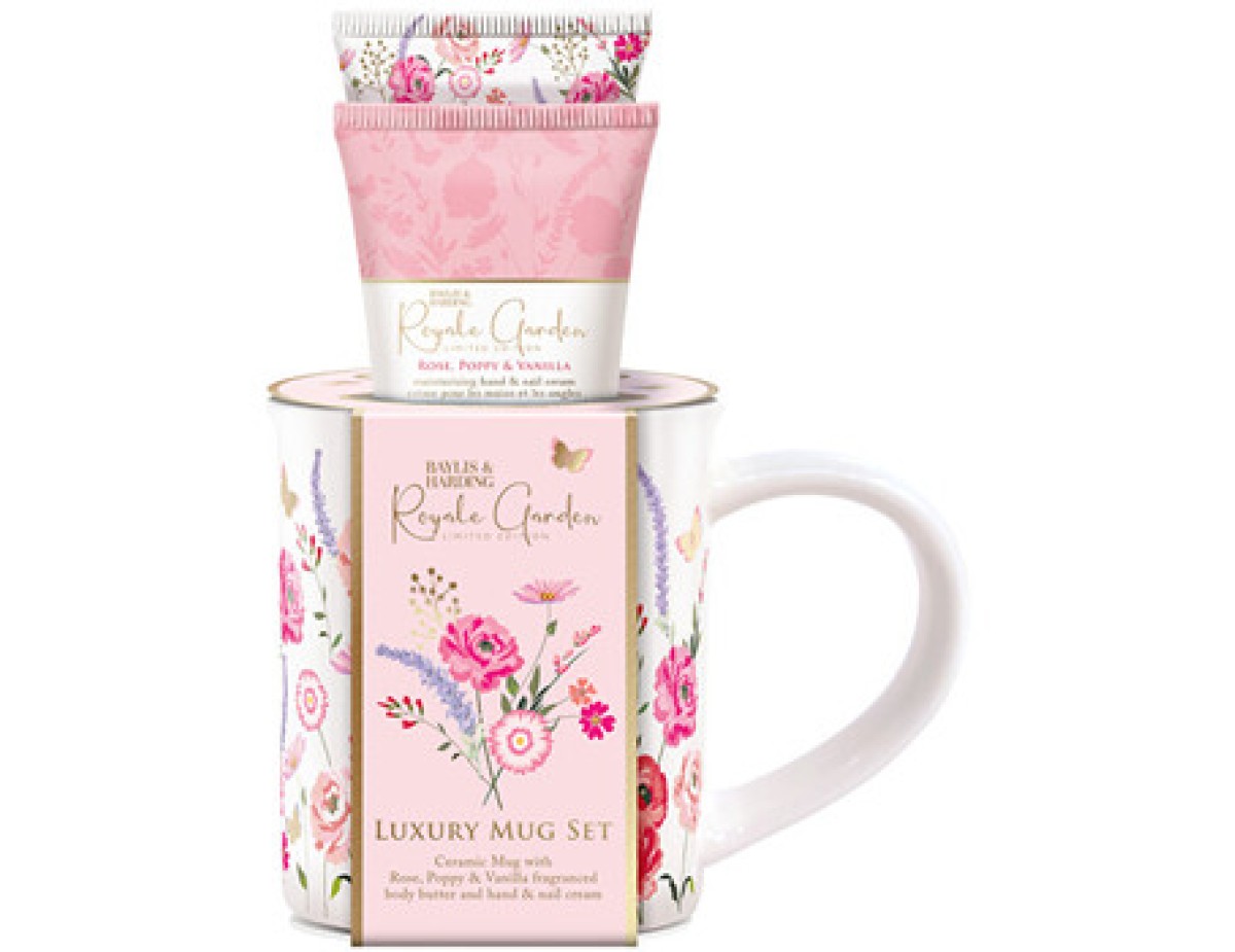 Baylis & Harding-Royale Garden Cup Set - Dárková sada péče o tělo v hrníčku ( 2 ks )