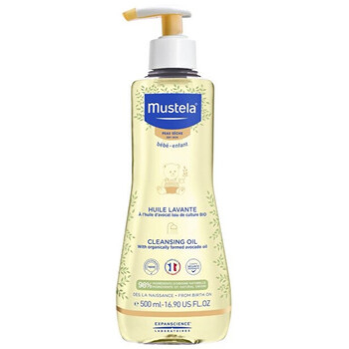 Mustela-Bébé Cleansing Bath Oil - Gentle bath oil-500ml