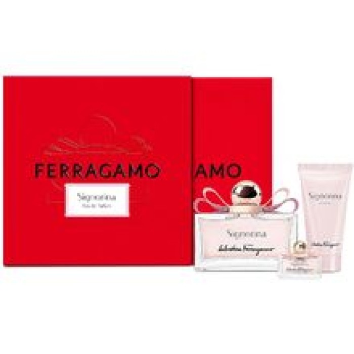 Salvatore Ferragamo-Signorina Unica Gift set EDP 100 ml, body lotion 50 ml and miniature EDP 5 ml-100ml