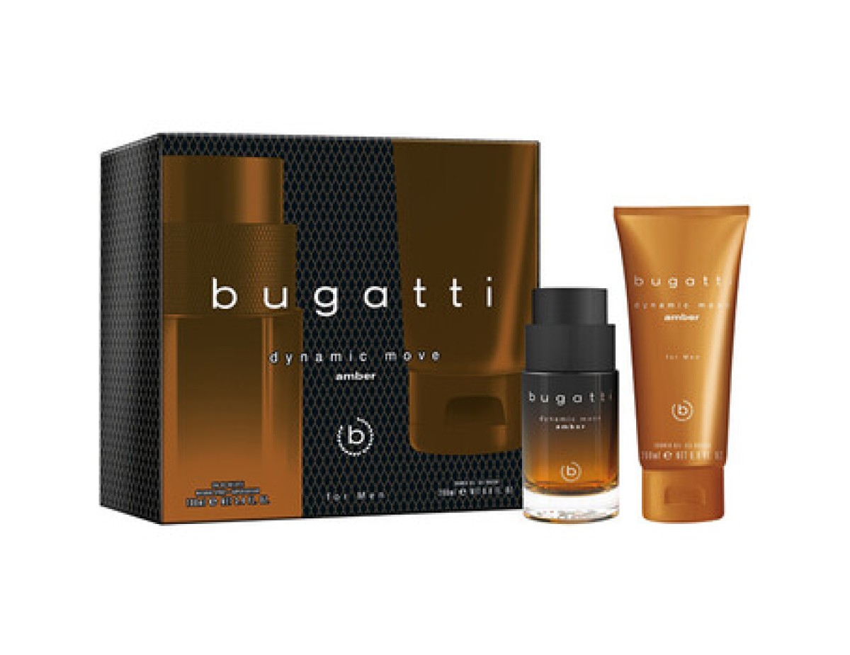 Bugatti-Dynamic Move Amber Gift Set EDT 100 ml and Shower Gel 200 ml-100ml