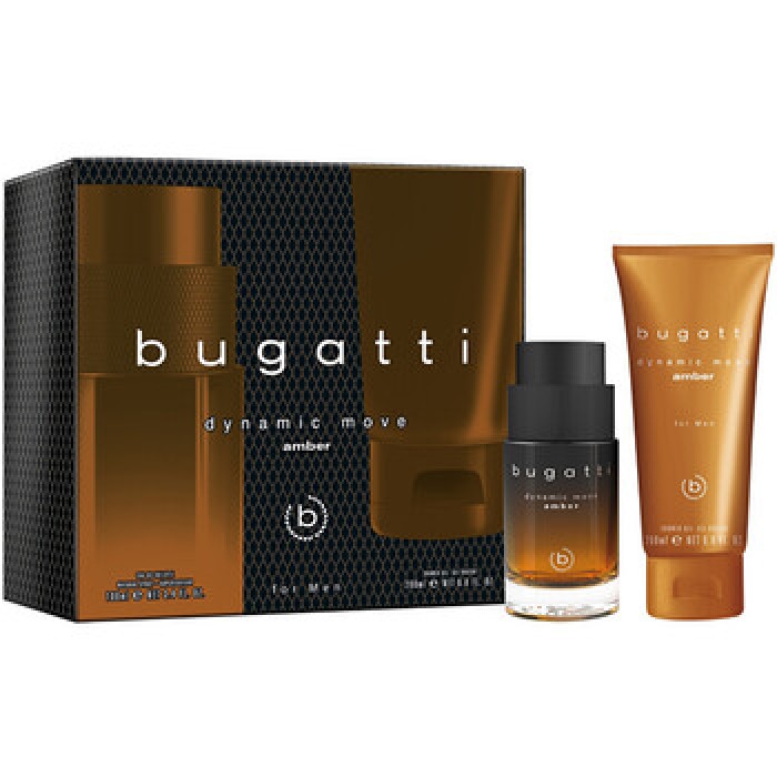 Bugatti-Dynamic Move Amber Gift Set EDT 100 ml and Shower Gel 200 ml-100ml Bugatti-Dynamic Move Amber Gift Set EDT 100 ml and Shower Gel 200 ml-100ml