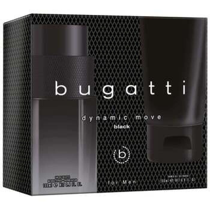 Bugatti-Dynamic Move Black Gift Set EDT 100 ml and Shower Gel 200 ml-100ml Bugatti-Dynamic Move Black Gift Set EDT 100 ml and Shower Gel 200 ml-100ml