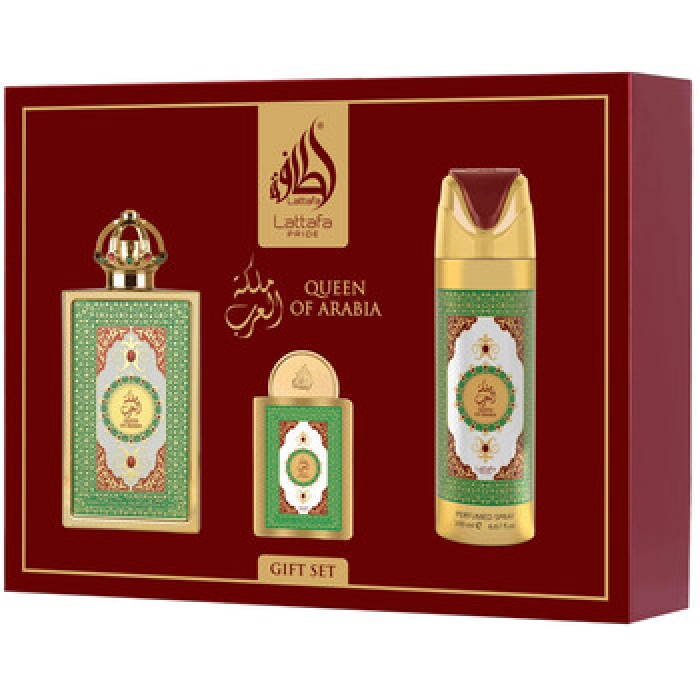 Lattafa Perfumes-Queen Of Arabia Dárková sada EDP 100 ml, deospray 200 ml a EDP 20 ml-100ml
