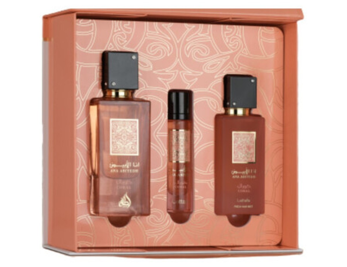 Lattafa Perfumes-Ana Abiyedh Coral Dárková sada EDP 60 ml, vlasová mlha 50 ml a miniaturka EDP 12 ml-60ml