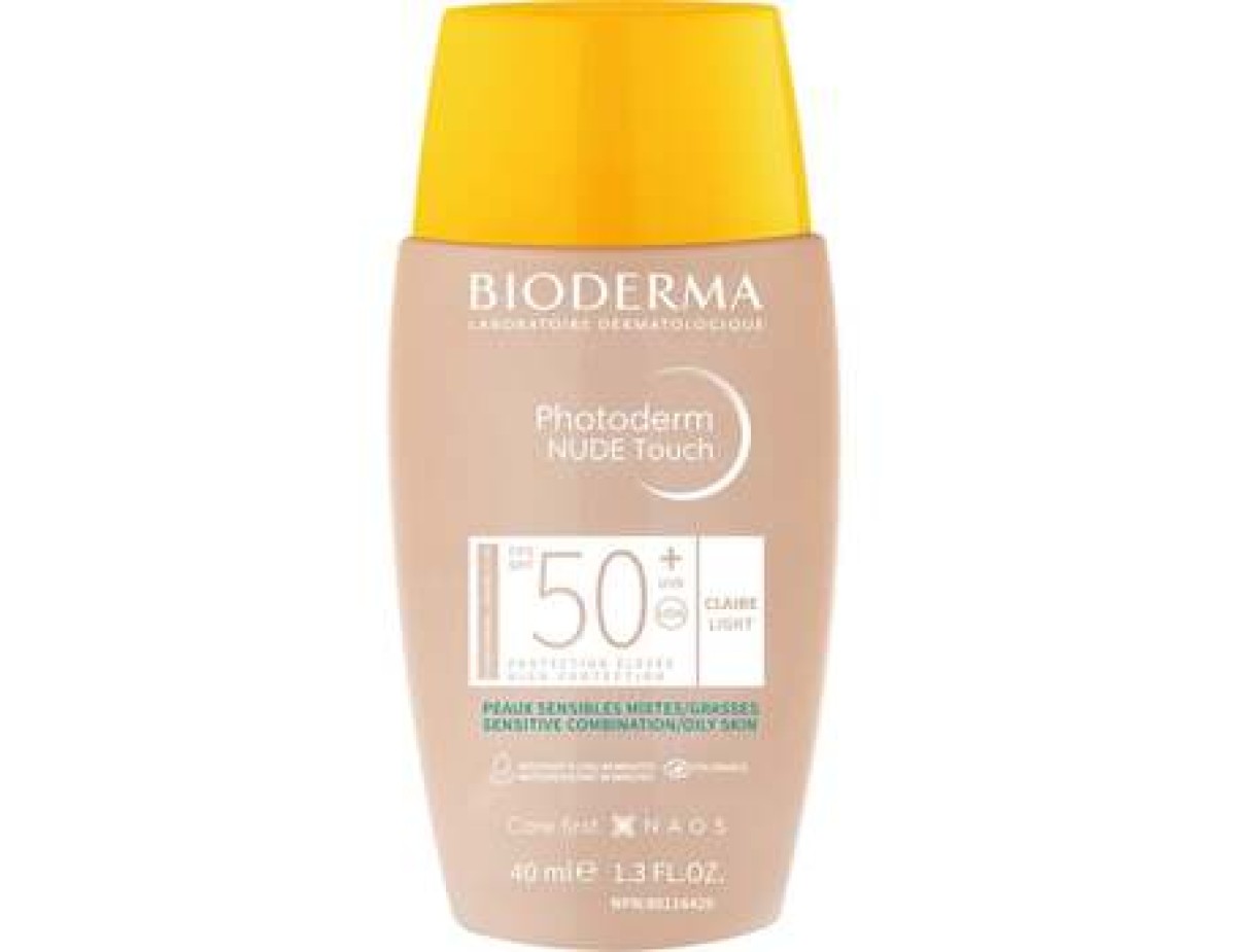 Bioderma-Photoderm Nude Touch Fluid SPF 50+ - Protective toned fluid for combination to oily skin-40ml