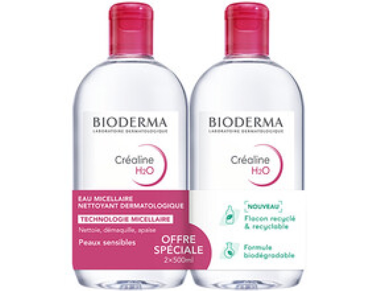 Bioderma-Créaline H2O Cleansing Micellar Water Set Duo - Sada čisticích micelárních vod-500ml Bioderma-Créaline H2O Cleansing Micellar Water Set Duo - Sada čisticích micelárních vod-500ml