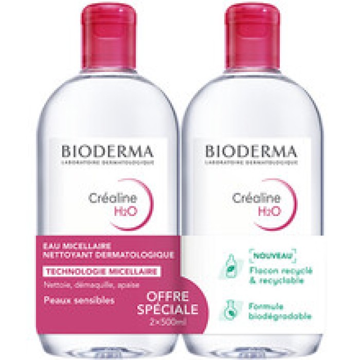 Bioderma-Créaline H2O Cleansing Micellar Water Set Duo - Sada čisticích micelárních vod-500ml