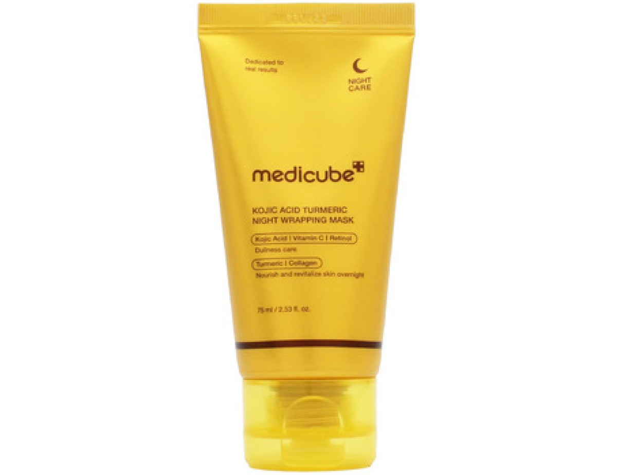 Medicube-Kojic Acid Turmeric Night Wrapping Mask - Noční rozjasňující zábalová maska s kyselinou kojovou a kurkumou-75ml