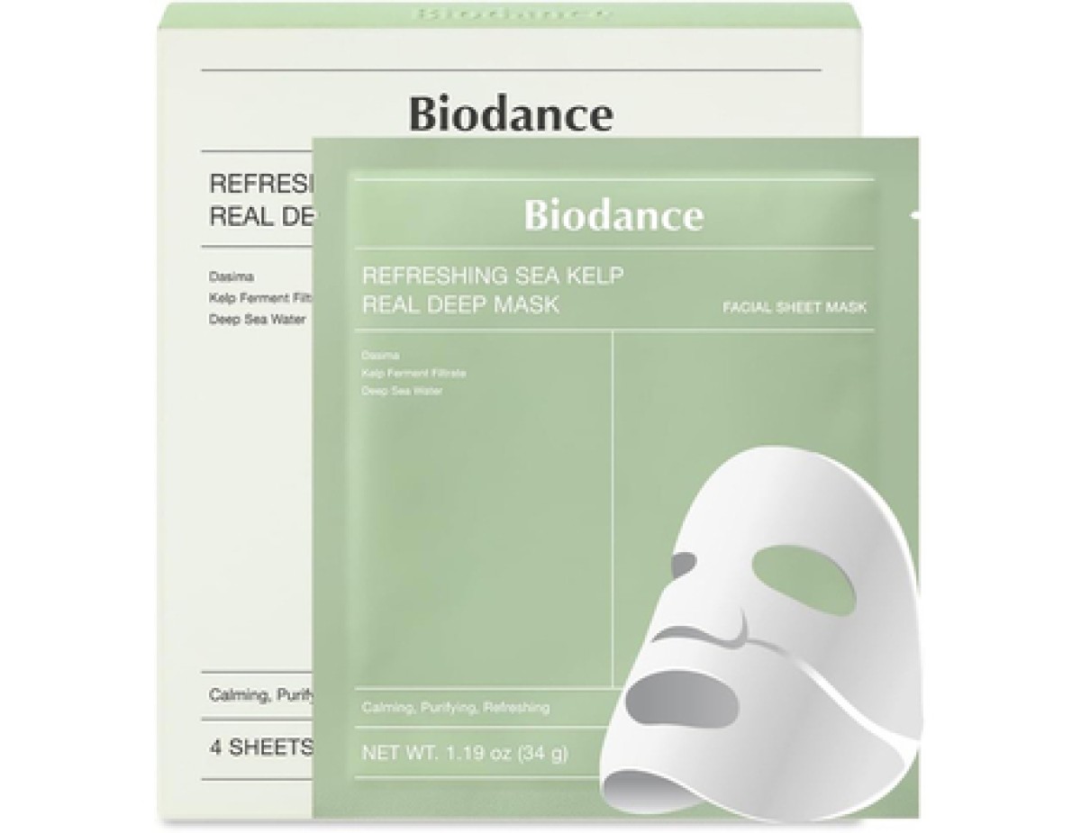 Biodance -Refreshing Sea Kelp Real Deep Mask - Zklidňující pleťová maska ( 4 ks )
