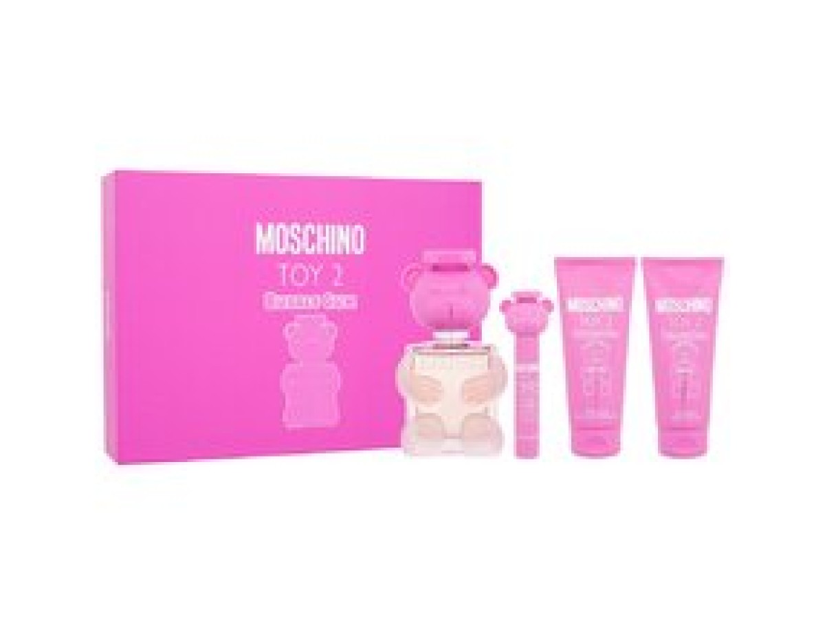 Moschino-Toy 2 Bubble Gum Gift Set EDT 100 ml, EDT mini 10 ml, shower gel 100 ml and body lotion 100 ml-100ml