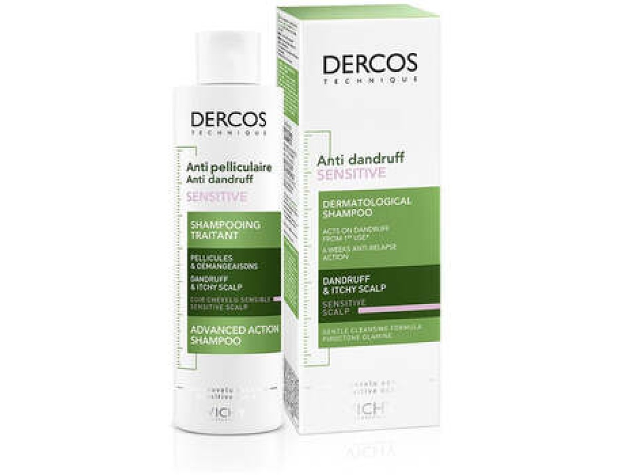Vichy-Dercos Anti-Dandruff Sensitive Treatment Shampoo - Sulfate-dandruff shampoo for sensitive skin-200ml