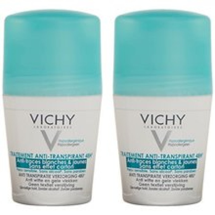 Vichy-Traitement Anti-Transpirant 48H Roll-on ( 2 pcs ) - 48-hour ball antiperspirant against white and yellow spots-50ml