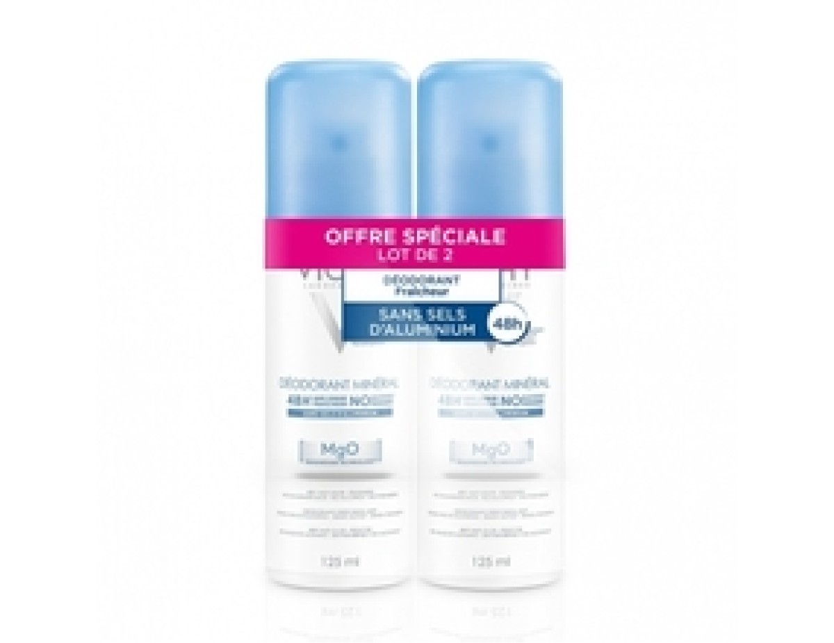 Vichy-Deodorant Mineral ( 2 pcs ) - Mineral deodorant spray 48H-125ml