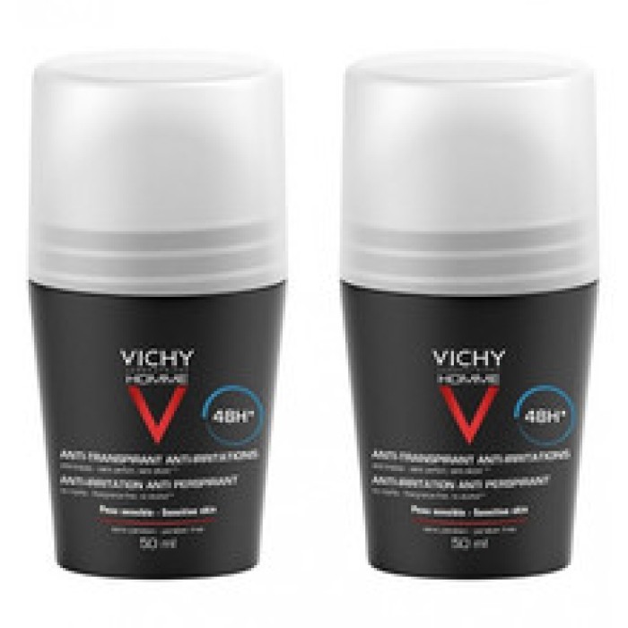 Vichy-Men Homme 48H Deo roll-on Anti-Transpirant Extra Sensitive ( 2 pcs ) - Deodorant for sensitive skin-50ml Vichy-Men Homme 48H Deo roll-on Anti-Transpirant Extra Sensitive ( 2 pcs ) - Deodorant for sensitive skin-50ml