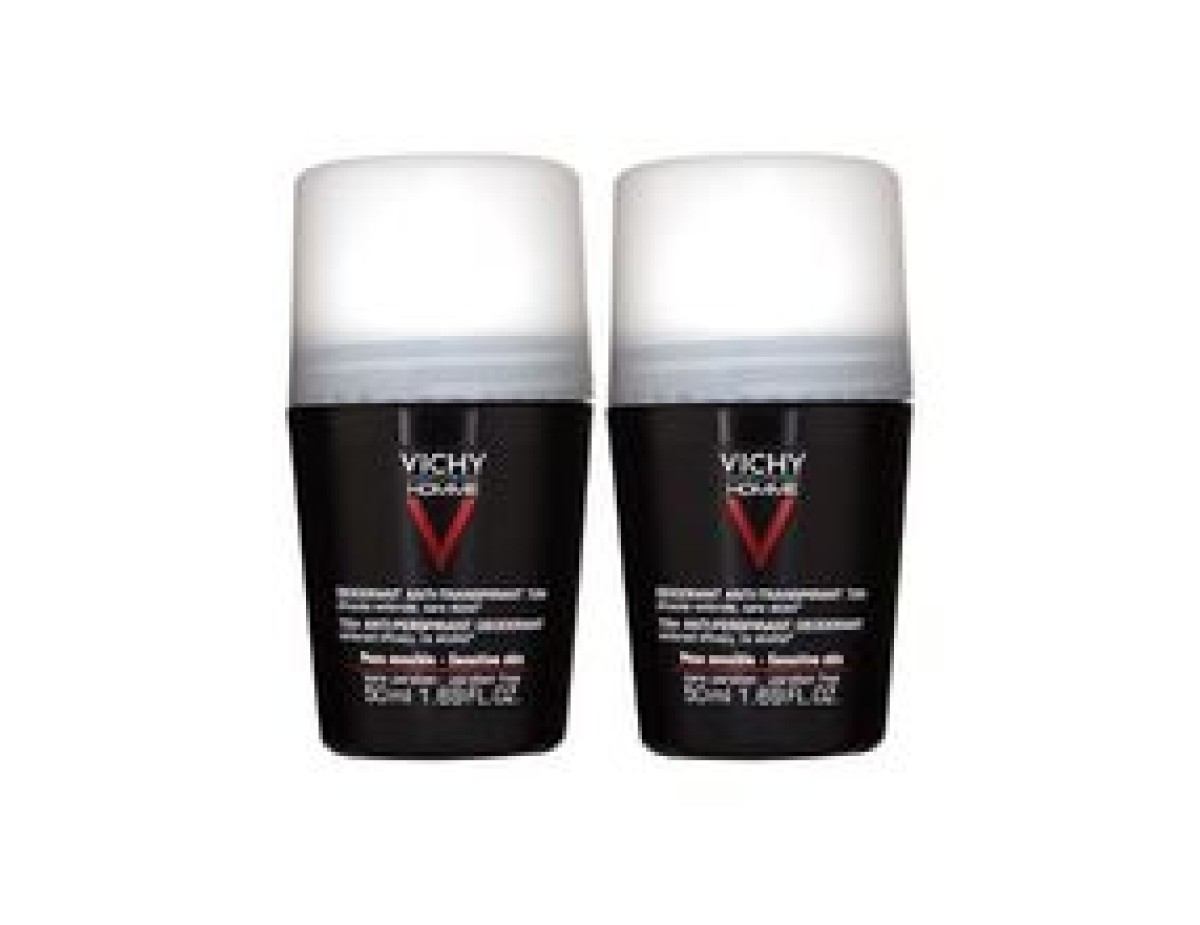 Vichy-Men Homme 72H Deodorant Anti-Transpirant ( 2 pcs ) - Roll-on deodorant for sensitive skin-50ml Vichy-Men Homme 72H Deodorant Anti-Transpirant ( 2 pcs ) - Roll-on deodorant for sensitive skin-50ml