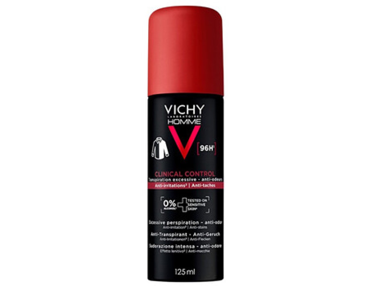 Vichy-Homme Clinical Control 96h Antiperspirant - Antiperspirant-125ml Vichy-Homme Clinical Control 96h Antiperspirant - Antiperspirant-125ml