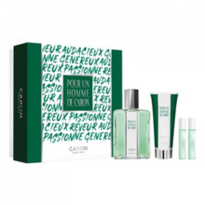 Caron-Pour un Homme de Caron Dárková sada EDT 125 ml, sprchový gel 75 ml, miniaturka Le Matin EDT 5 ml a miniaturka Le Soir EDP 5 ml-125ml